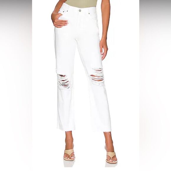 Rails X Revolve Atwater Slouchy Straight Jeans in Blanche Distress. Size 23 NWT - Picture 1 of 10